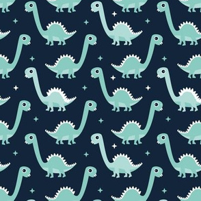 Cool funny baby dinosaurs in mint and blue for boys