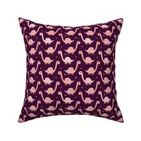 Cool funny baby dinosaurs in purple pink for girls