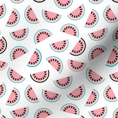Lush summer watermelon fruit geometric water melon colorful tropical retro circle design red pink mint