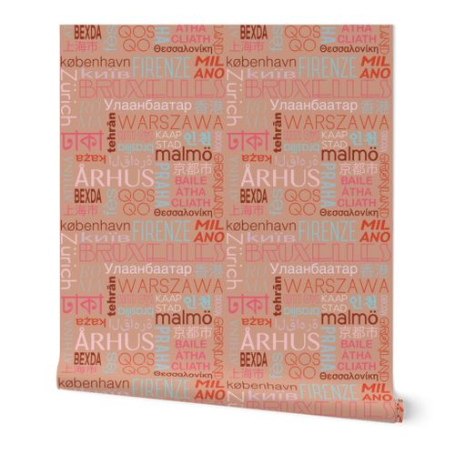 Text and the City Multi Retro + Buff - Spoonflower