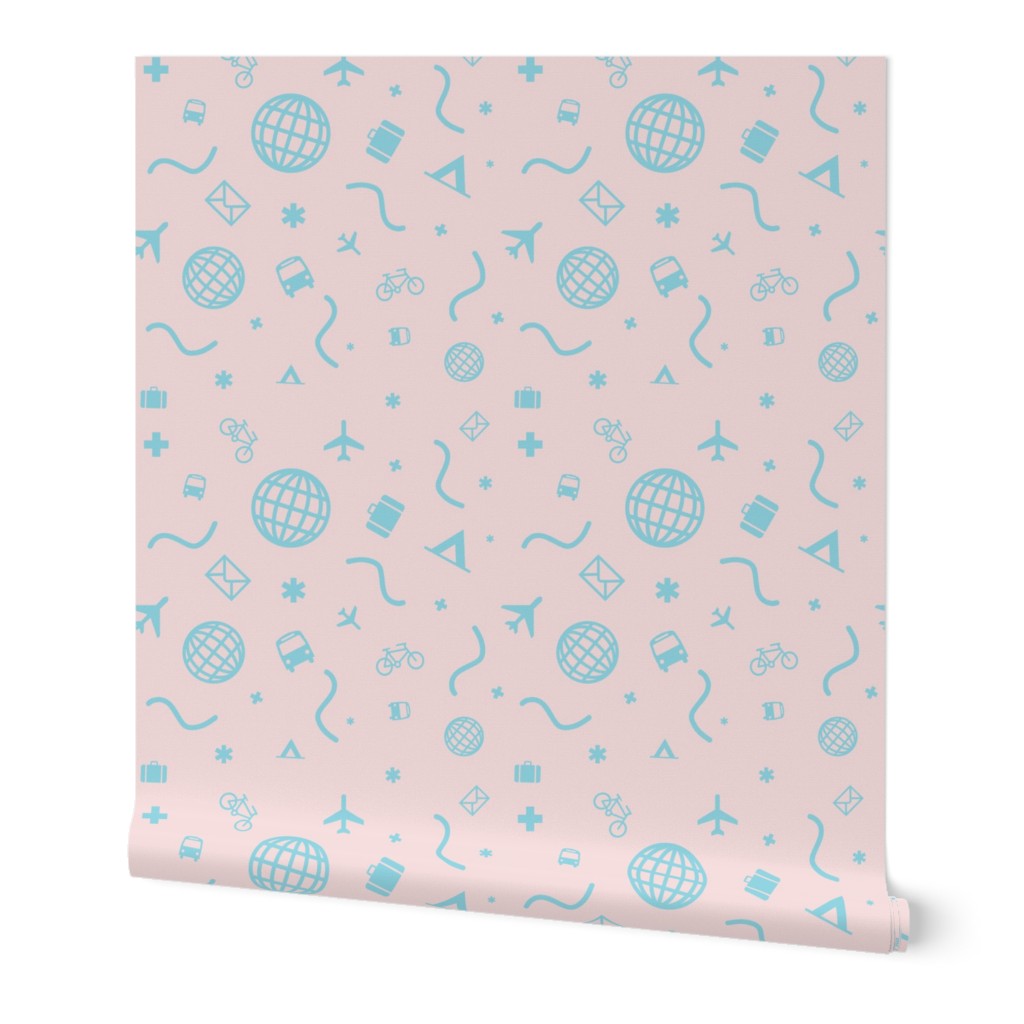 Cityicons Postmodern Travel Print - Pink/Blue