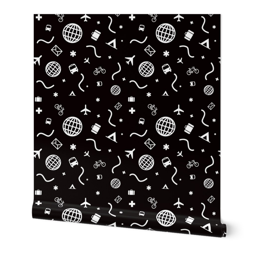 Cityicons Postmodern Travel Print - Black/White