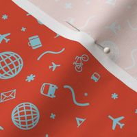 Cityicons Postmodern Travel Print - Airline Orange/Blue