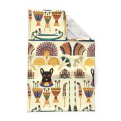 black cats goddesses Bastet Ancient Egypt Egyptian Fans Lotuses Palm trees boats papyrus plants flowers vases crowns Pharaohs kings queen ankh crosses royalty bast eyes rudders oars