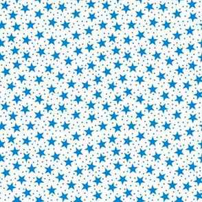 Stars and Dots -Blue and White