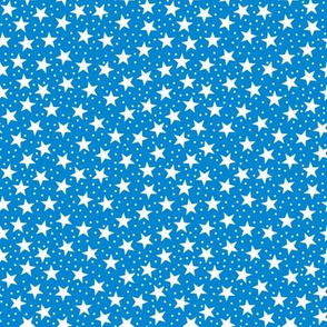 Stars and Dots - White and Blue