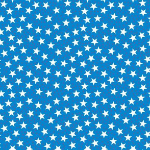 Stars and Dots - White Red and Blue