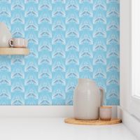 Light Blue Wings Tiled Geometric