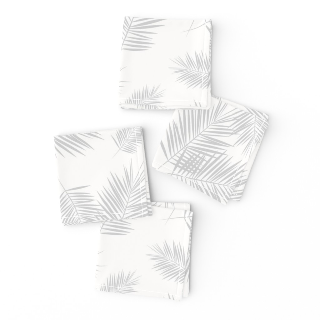 Palm leaves - cloud grey on white