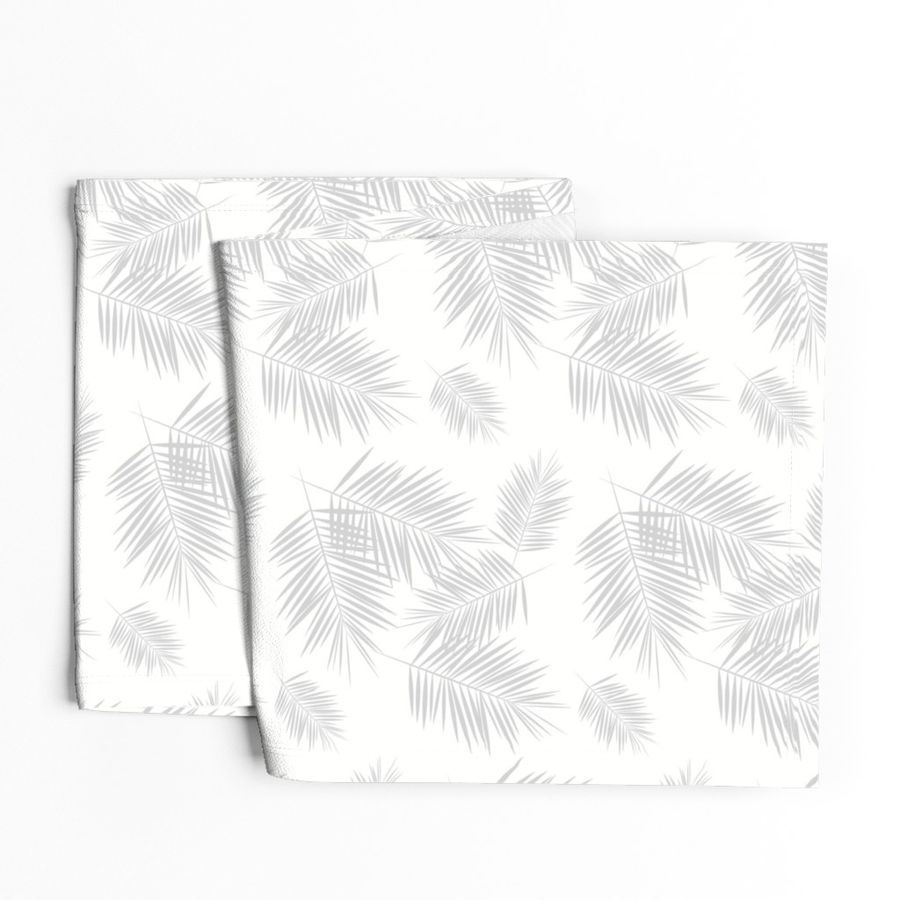 Palm leaves - cloud grey on white