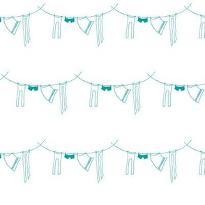 hanging laundry-turquoise blue