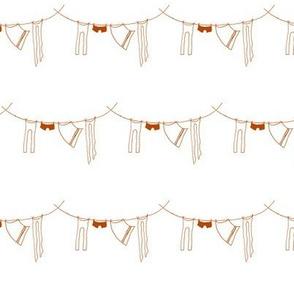 hanging laundry-rust orange