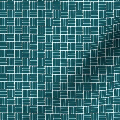 laundry basket weave in teal blue