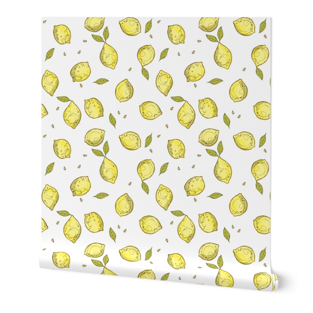 Lemons, on white