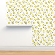 Lemons, on white