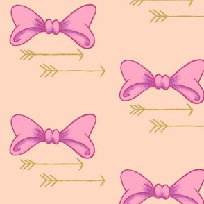 Bows and arrows, baby girl, pretty in pink bows, nursery decor, girl crib sheets