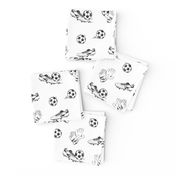 Soccer in black and white