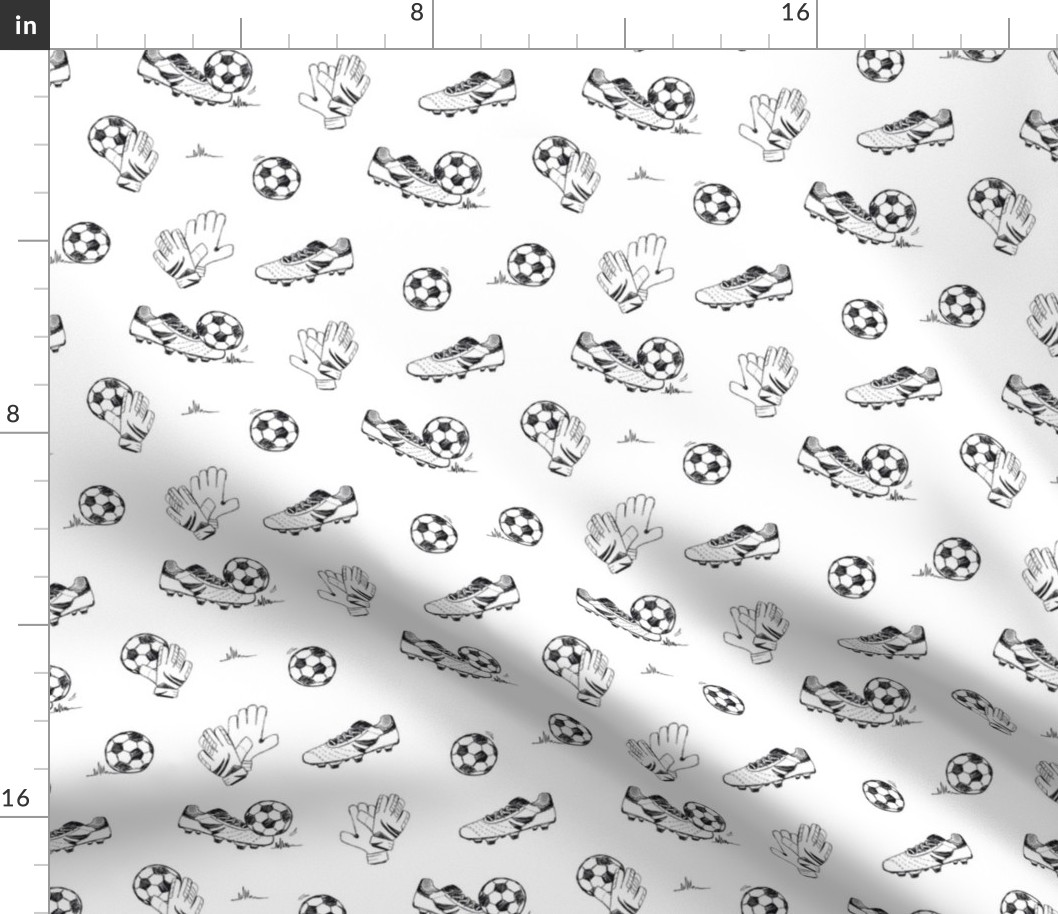 Soccer in black and white