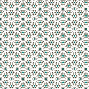 Teal decorated dots design