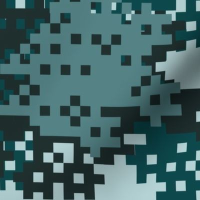 Turquoise Pixel Camouflage pattern