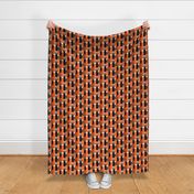 Paw Print Geometric Orange Black Gray