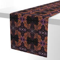 African Zebra Block print: orange/black Zebra on black and lavender