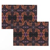 African Zebra Block print: orange/black Zebra on black and lavender