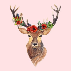 Deer in Love Pink