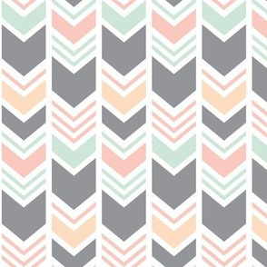 Chevron || Pink,Peach,Mint, and Grey V2