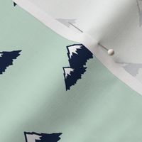 Mountains (navy on mint) || Northern Lights Colleciton