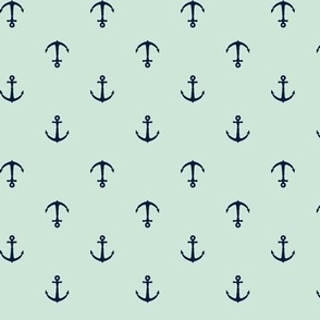 anchors || mint and navy