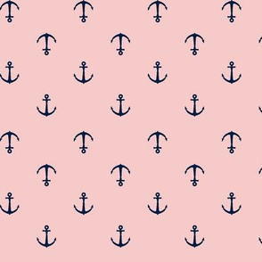 anchors || rose quarts & navy