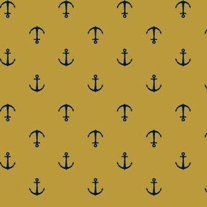 anchors || mustard & navy