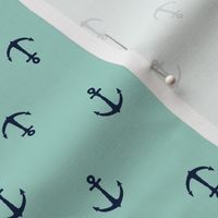 anchors || aqua & navy