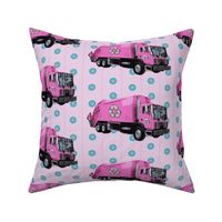 Pink Trash Truck Garbage Truck Purple Stripe