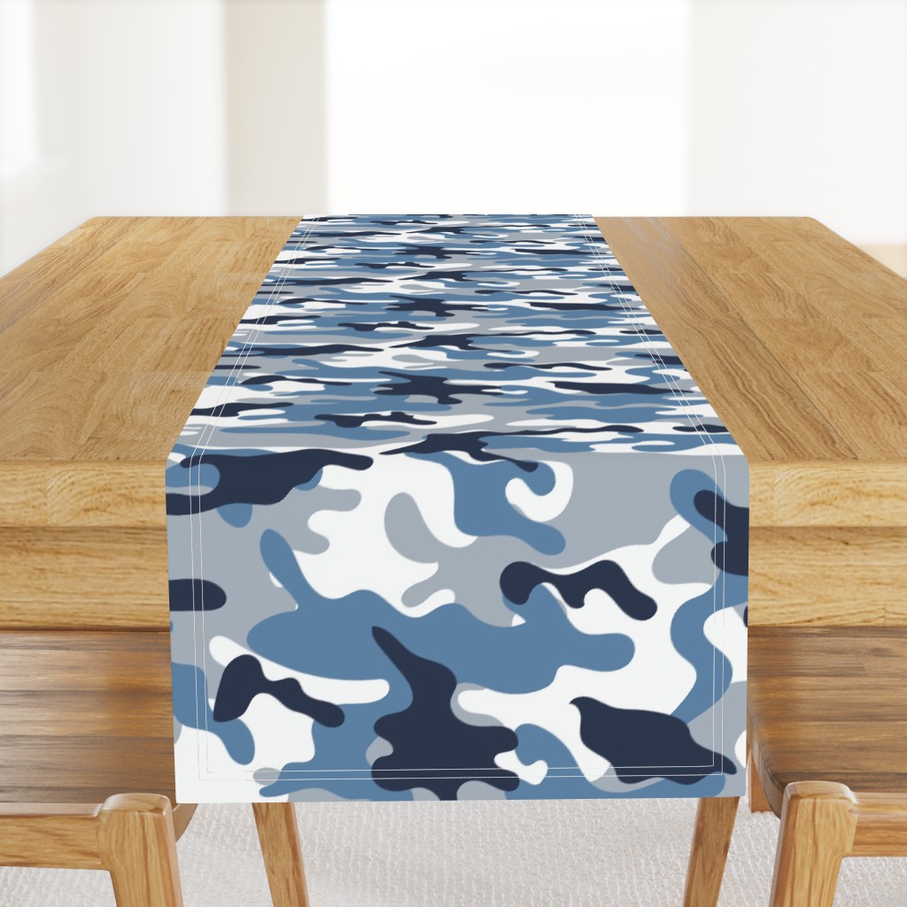 Blue and White Camouflage pattern