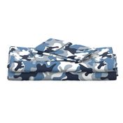 Blue and White Camouflage pattern