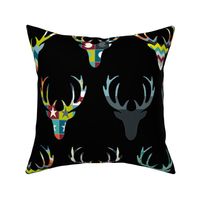 retro deer head black