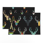 retro deer head black