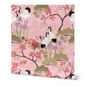 Large scale Japanese Garden Pink 24 in