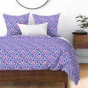 Watercolor Fruit Patterned Butterflies - royal blue, purple and pink