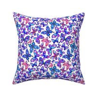 Watercolor Fruit Patterned Butterflies - royal blue, purple and pink