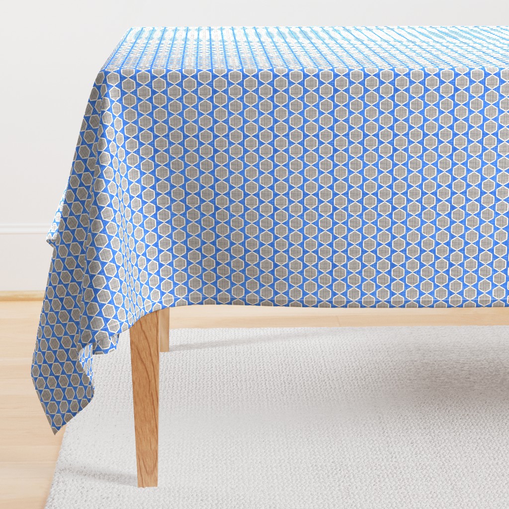 Fresh Linen Hexagon in blue