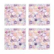 Rose Quartz and Amethyst Stone and Marble Hexagon Tiles