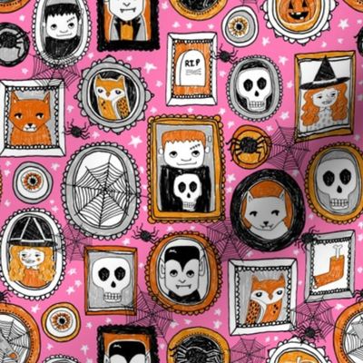 halloween // pink orange black girls october halloween fabric