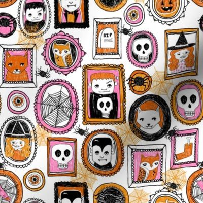 halloween // pink orange girls creepy scary october skull spiders witches owls hocus pocus