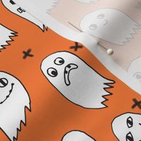 ghosts // orange ghosts halloween ghost spirit casper october kids cute halloween fabric