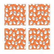 ghosts // orange ghosts halloween ghost spirit casper october kids cute halloween fabric