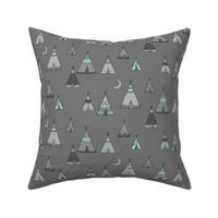 TeePee Village - grey/mint - Southwest Boho