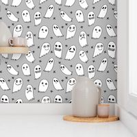 ghosts grey kids baby black and grey kids cute october halloween fabric